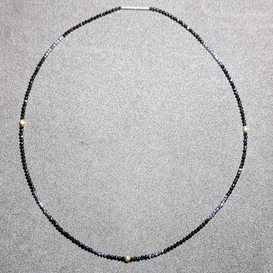 【K18ゴールド×テラヘルツ×ブラックスピネル】魅力と健康を引き寄せるネックレス