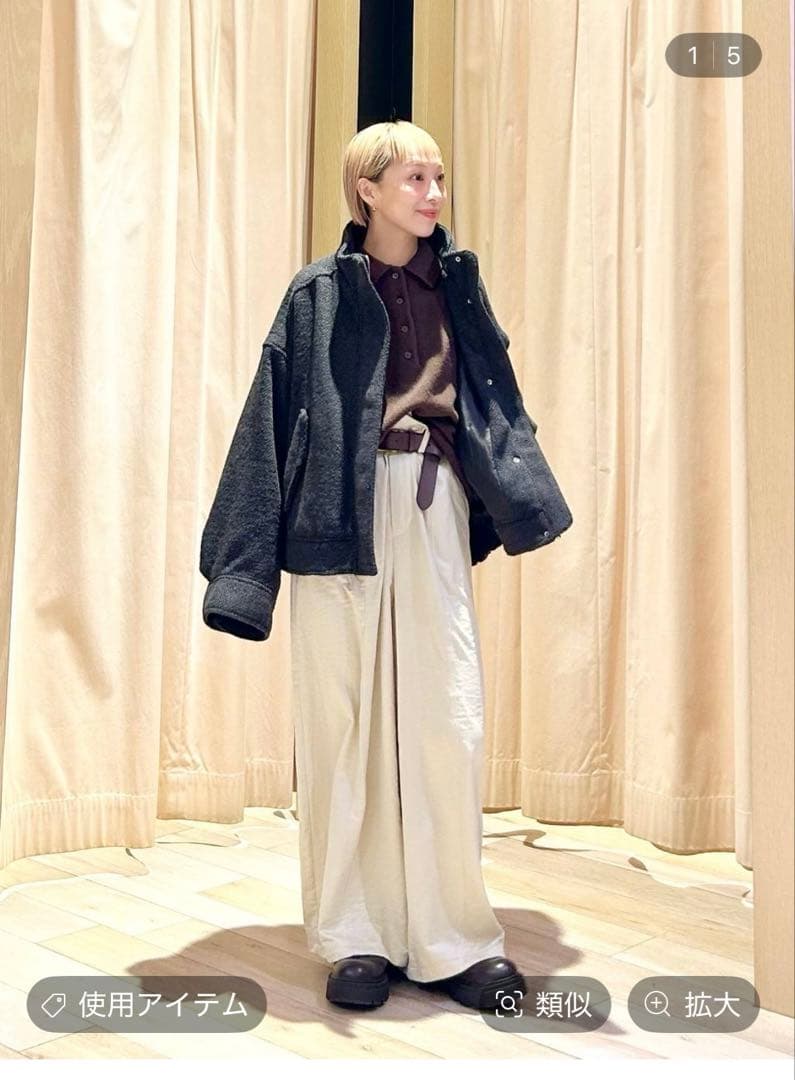 レプシィム　スライバーBIGブルゾン　モノトーンブラック