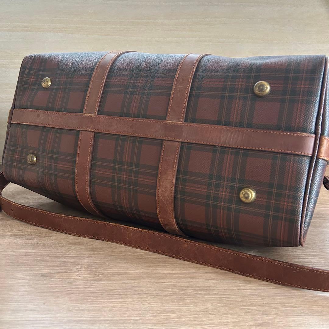 ポロラルフローレン ボストンバッグ タータンチェック 2way ブラウン