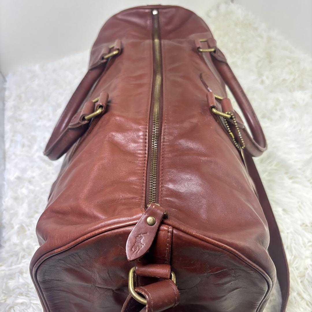 [希少] ラルフローレン　レザーボストンバッグ　2way 大容量　U.S.A