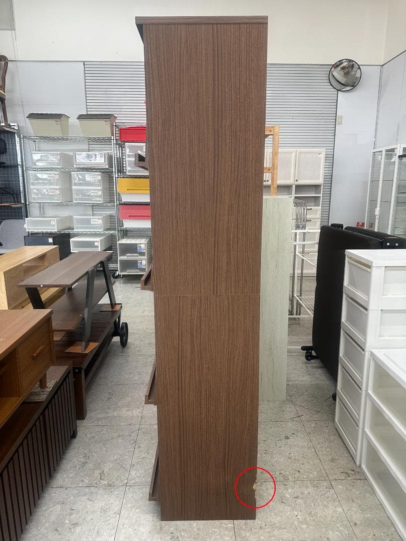 ニトリ　フラップ扉本棚　キャビネット　ビブリオGD80 MBR　ブラウン