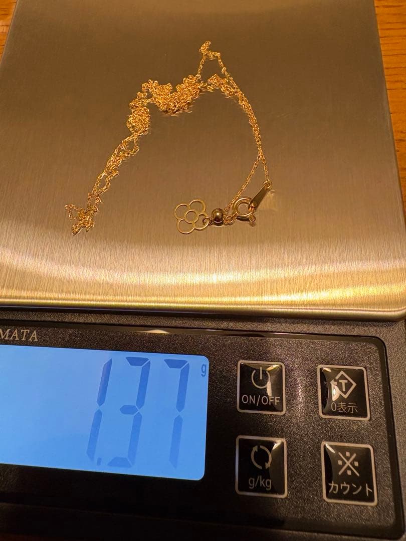 K18 ネックレスチェーン 60cm スライドアジャスター付き 約1.37g