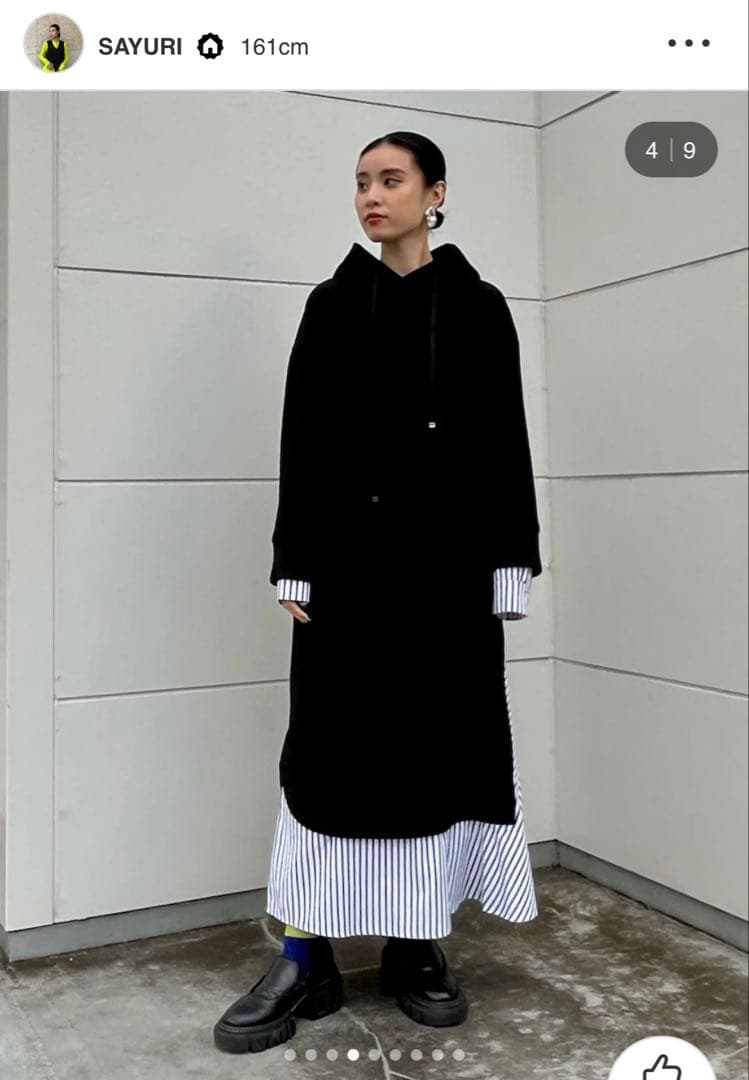 【美品】UN3D. ドッキングスウェットワンピース¥39,600 ブラック