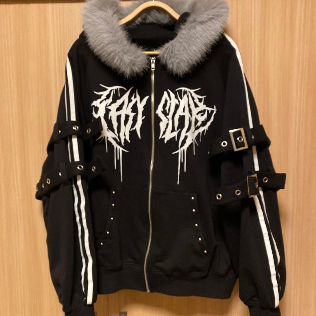 LAZYSLAY ファーフードラインパーカー