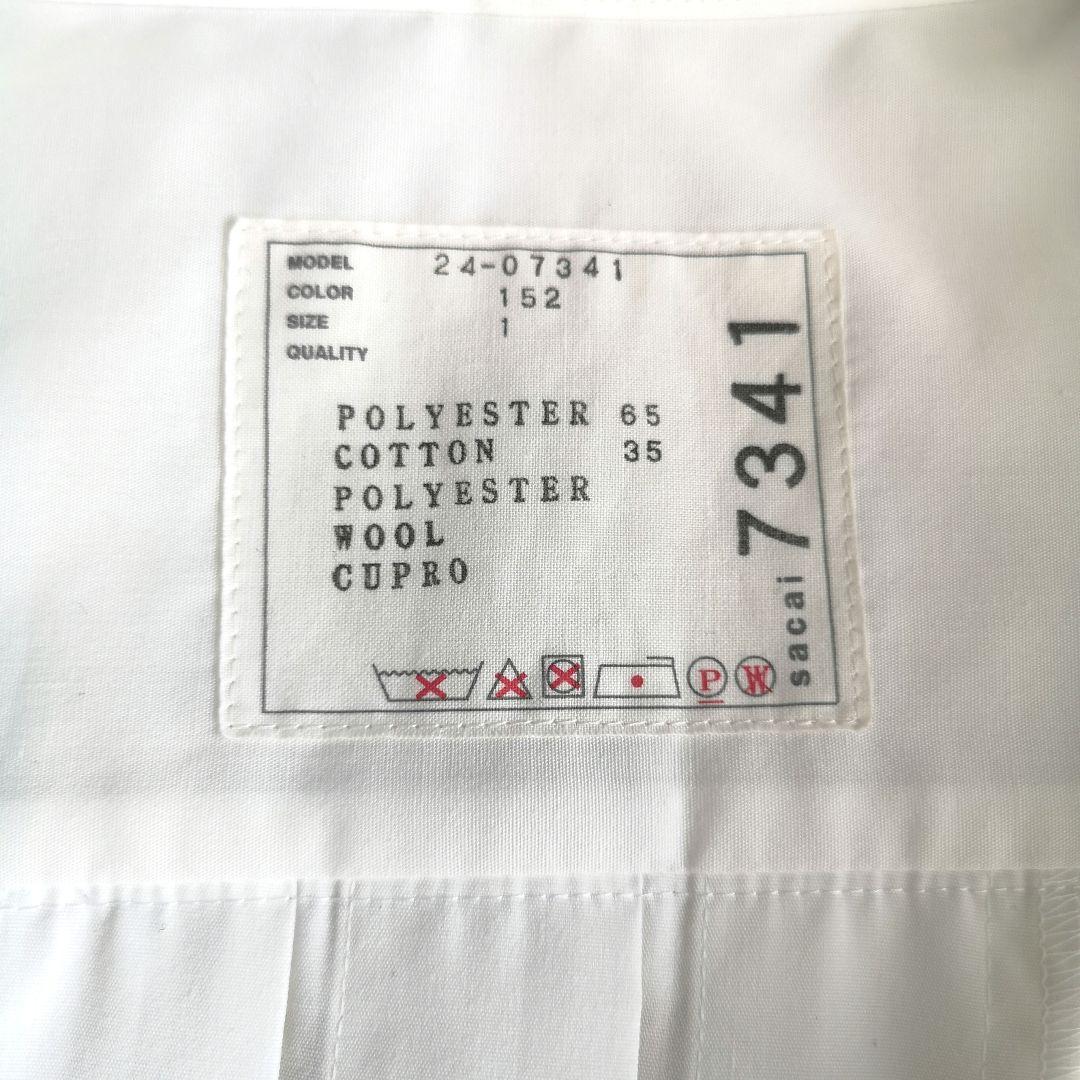 美品 sacai スーチング ミディドレス プリーツ 異素材 Ｓ