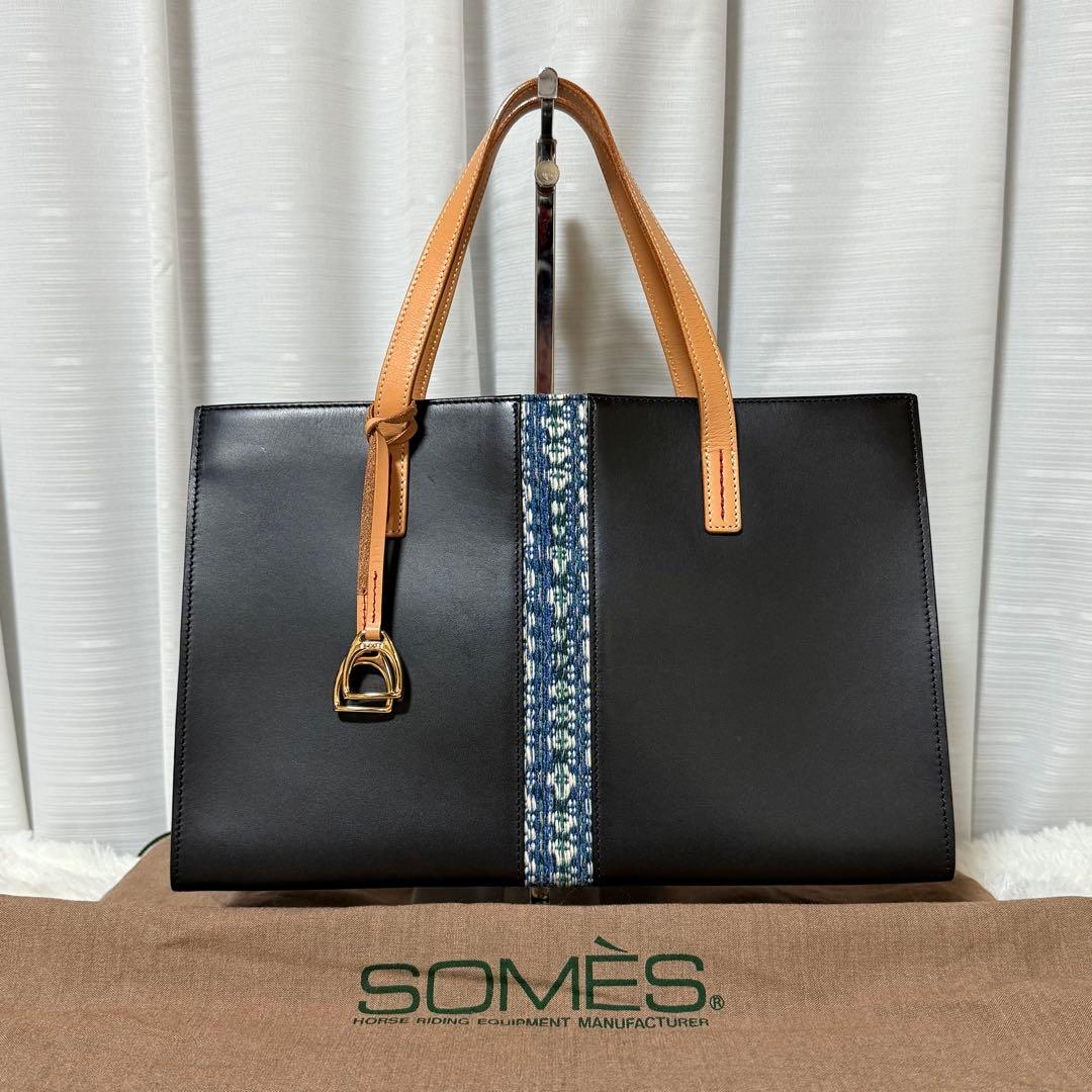 ⭐️未使用⭐️ ソメスサドル　優佳良織　ハンドバッグ　コラボバッグ　レザー　黒