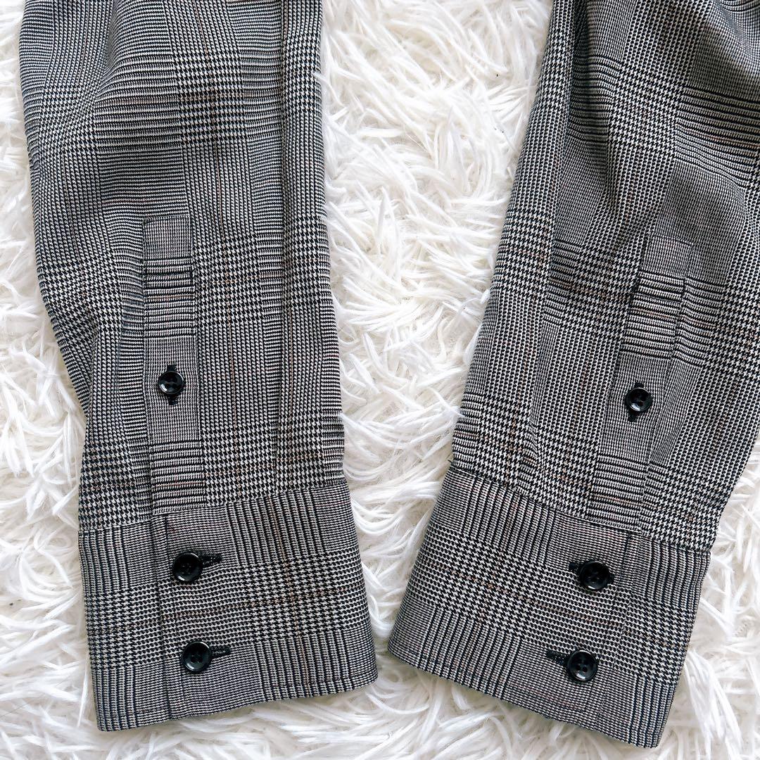 アナイ　シャツワンピース　グレンチェック　長袖　グレー　着丈116cm 38 M