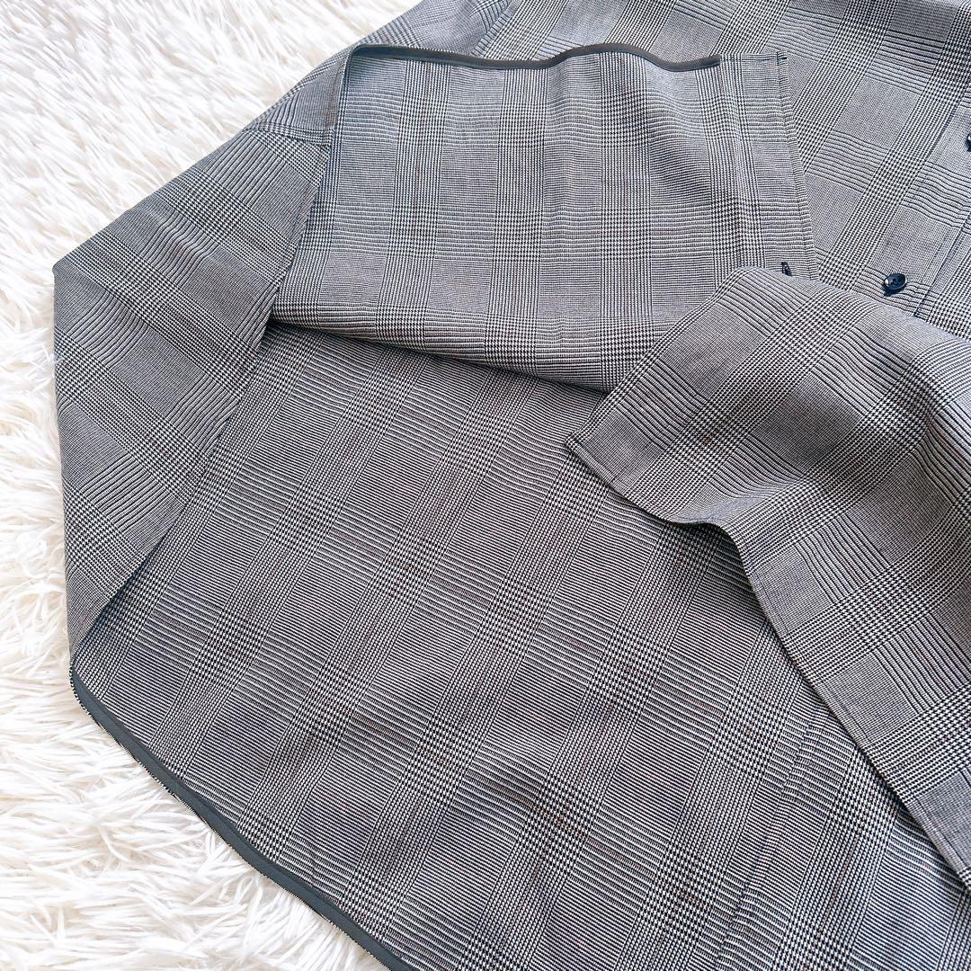 アナイ　シャツワンピース　グレンチェック　長袖　グレー　着丈116cm 38 M