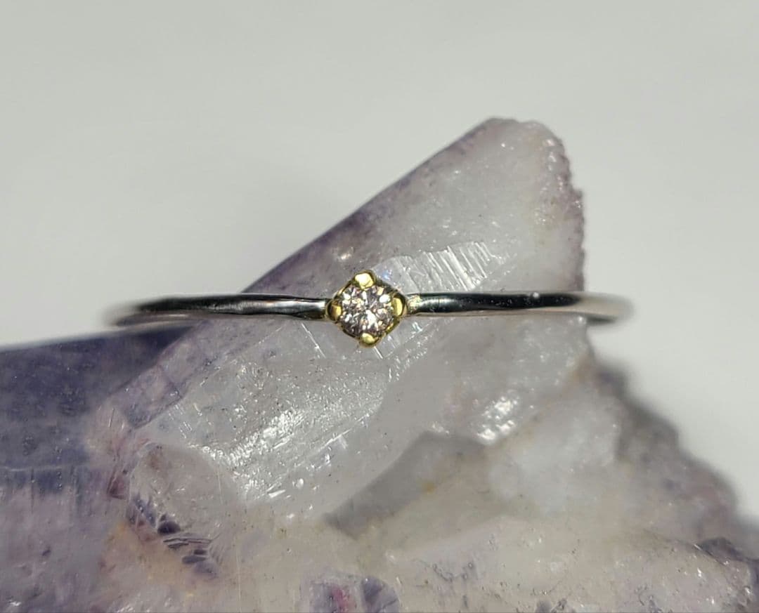 素晴らしいピンクの輝き★天然ピンクダイヤモンド18金&Pt900★