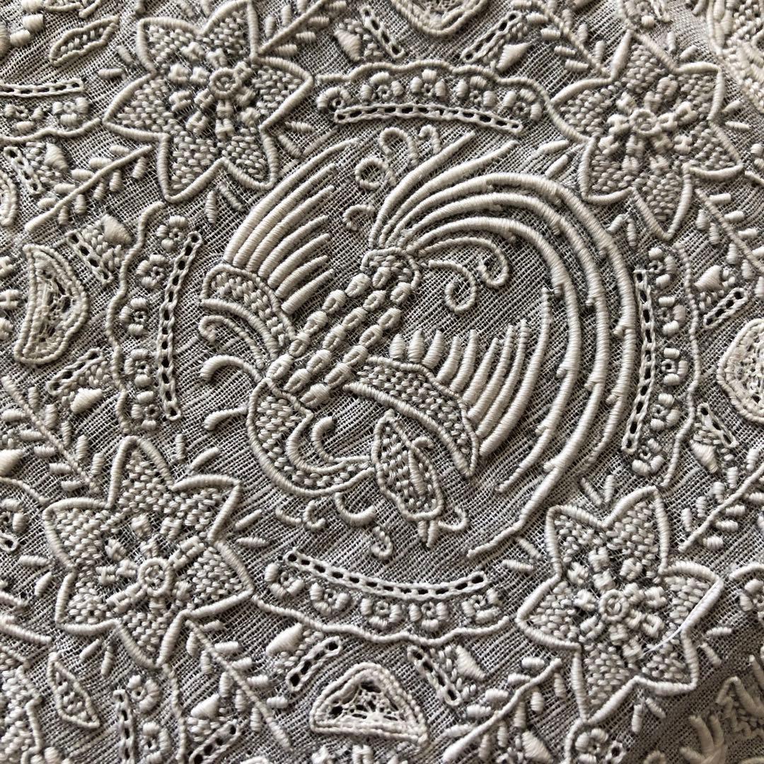 未使用　スワトウ　ハンカチ　龍　鳳凰　汕頭　刺繍　SWATOW