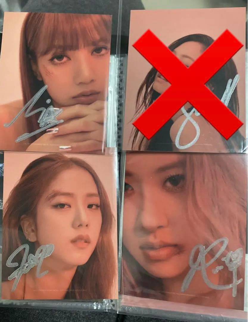 blackpink サイン　直筆　トレカ　セット