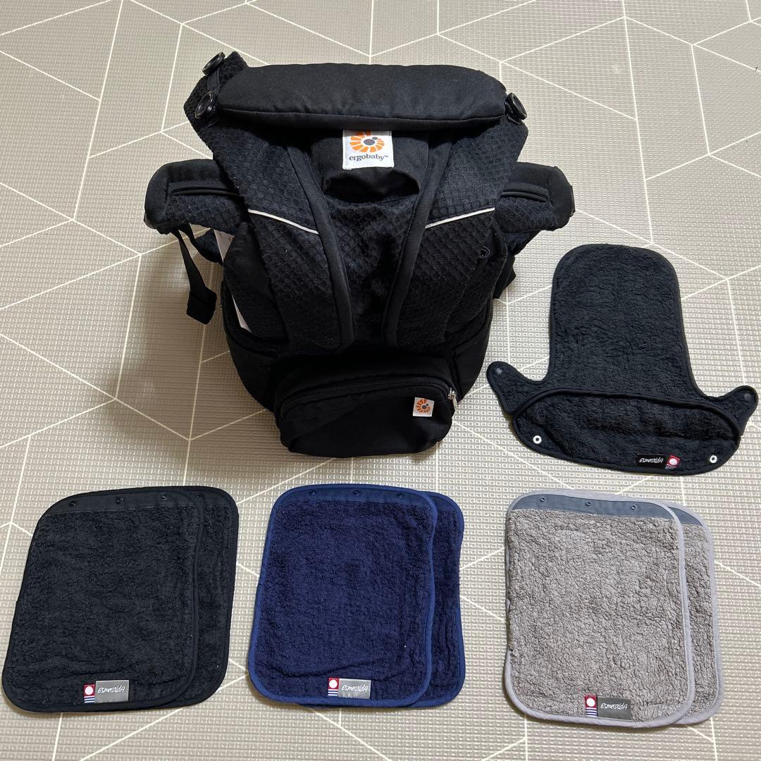 エルゴベイビー 黒 タオル付き ergobaby OMNI breeze