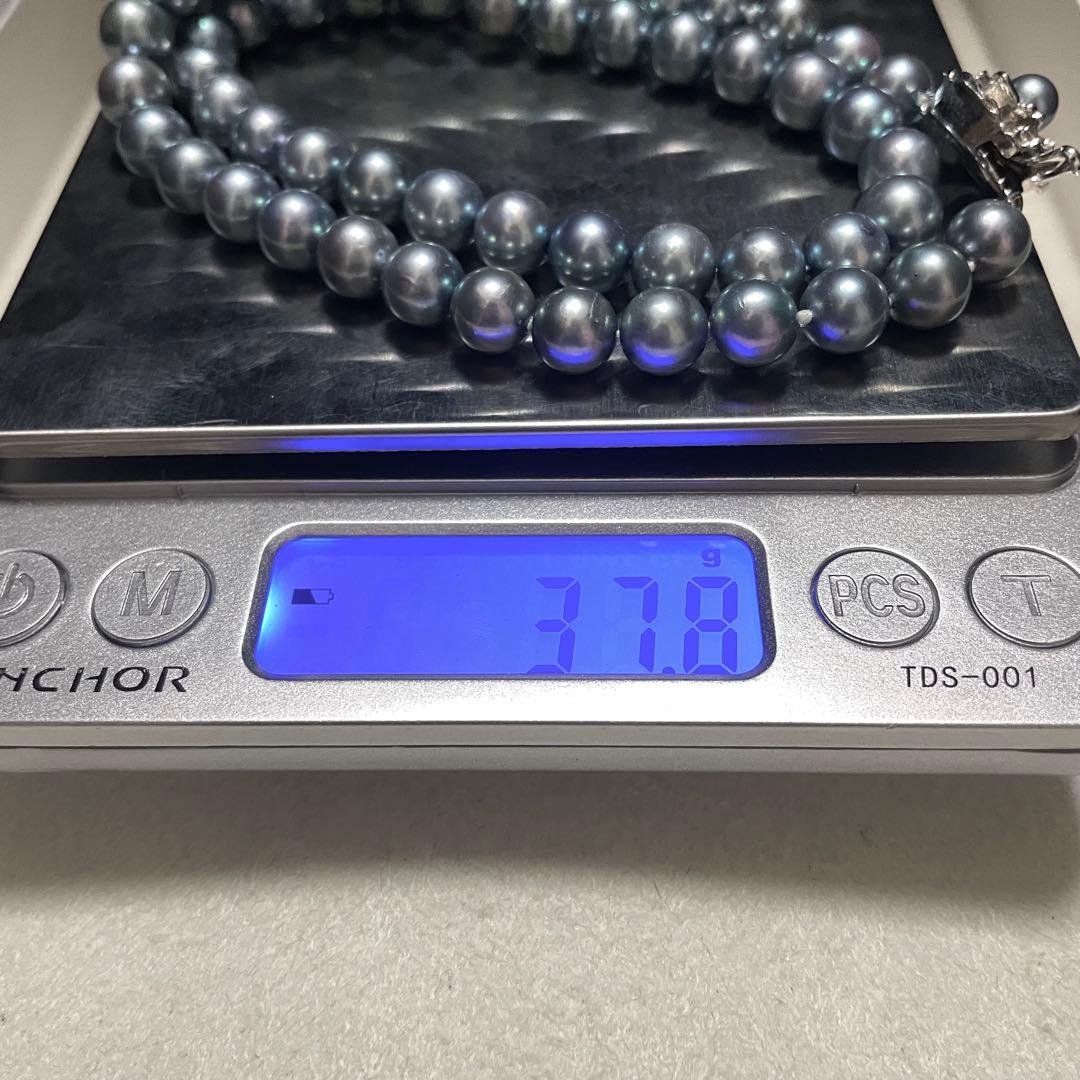 【あこや本真珠✨ケース】ネックレス 7.5-8.0 ブルーグレー系 アコヤパール