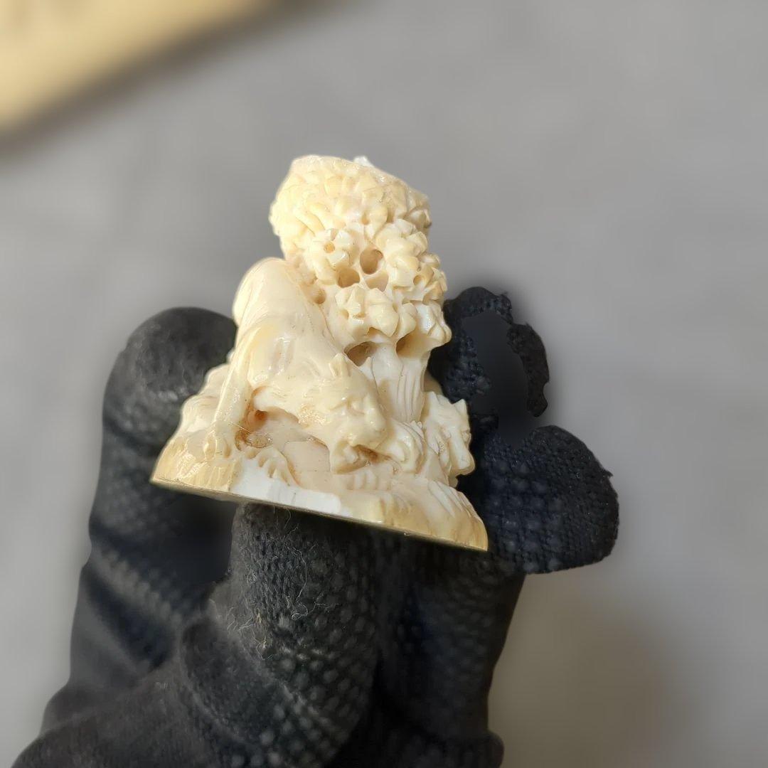 象牙風 虎 象 置物セット