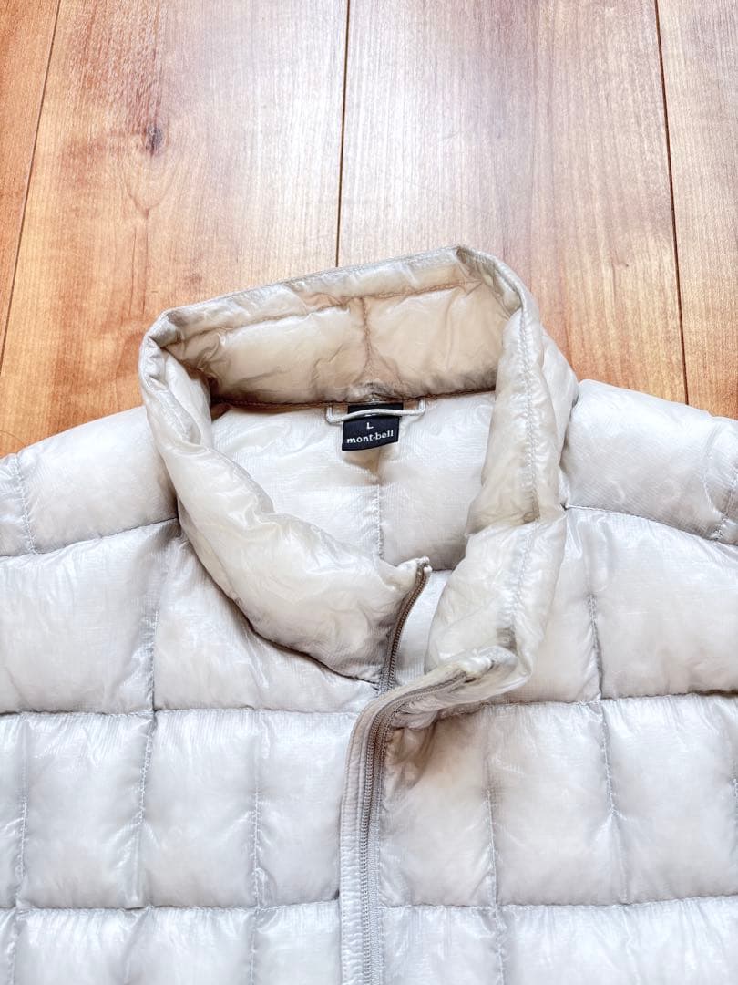 【モンベル完売品】　プラズマ1000ダウンジャケット　ライトグレー