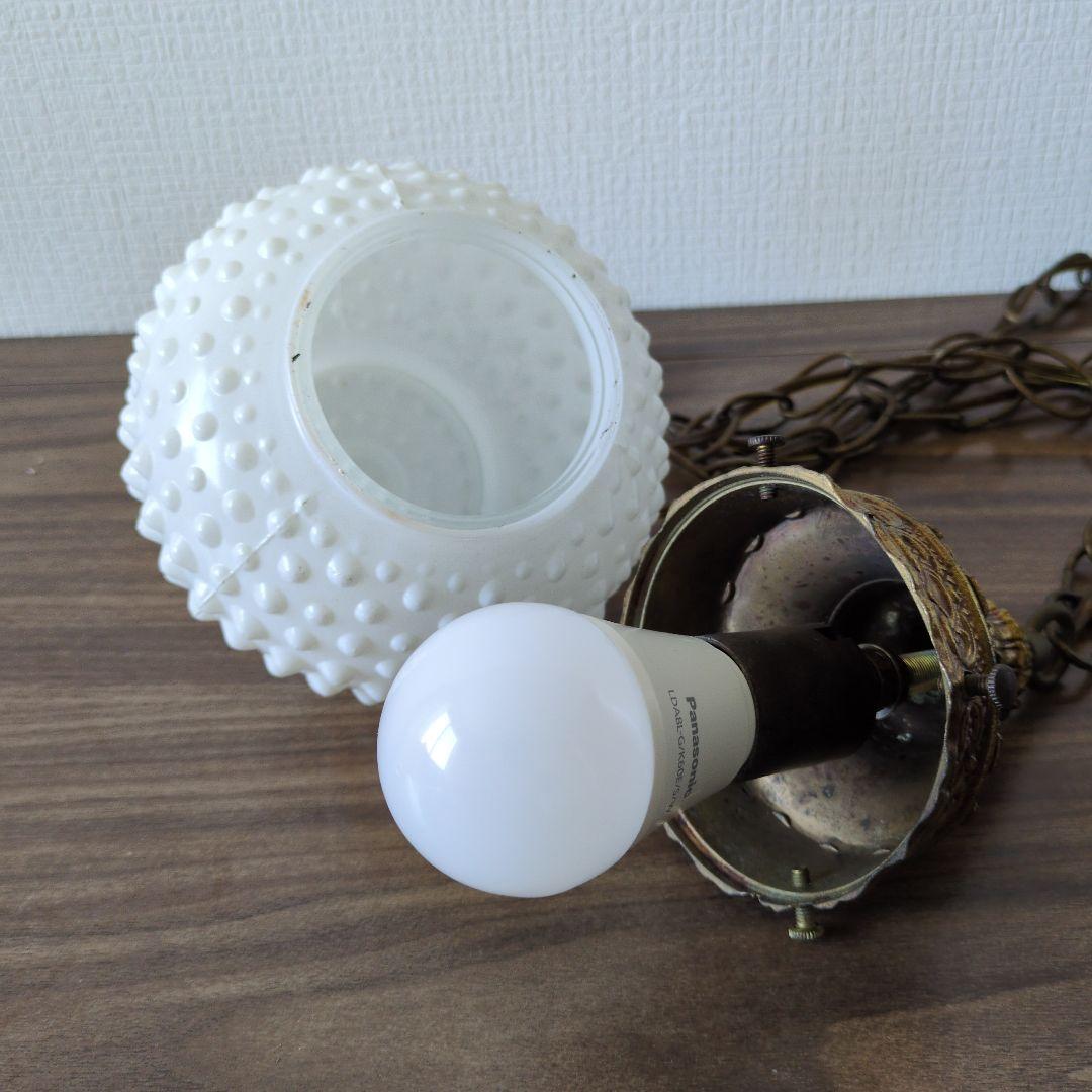 ヴィンテージ アンティーク ペンダントランプ ミルクガラス