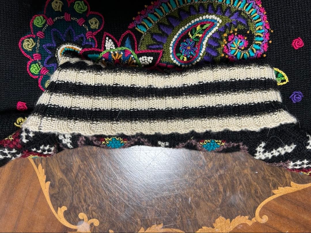 ◆FICCE(フィッチェ) ヨシユキコニシ ペイズリー柄 ハンドニット/美品◆