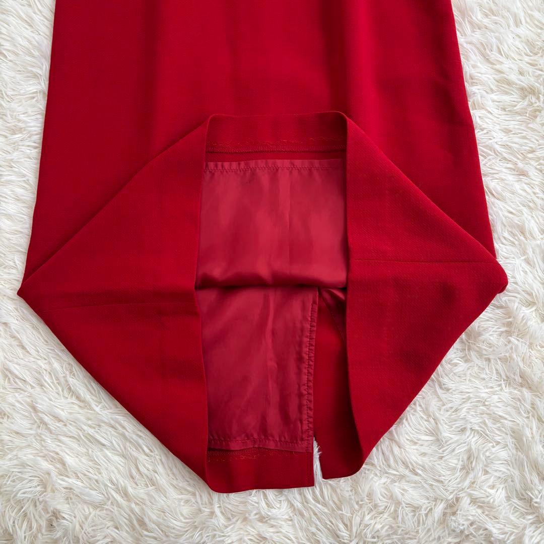 【kumako】マックスマーラ ロングワンピース ノースリーブ 赤 ウール