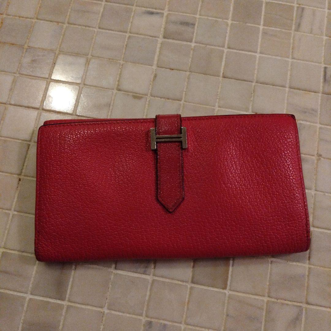 エルメス☆ベアンピンクレザー長財布