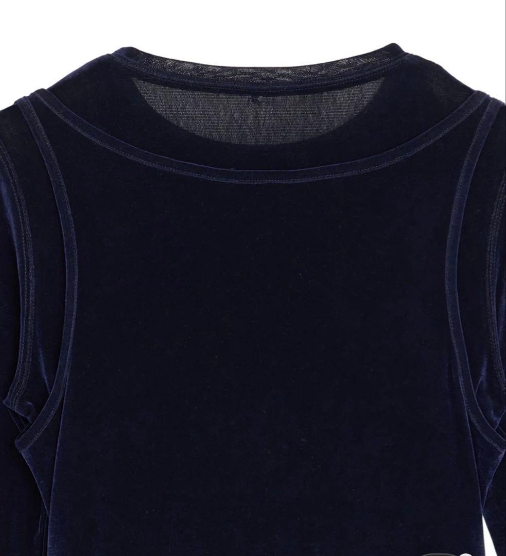 トップス CROSS LAYERED FLOCKY TULLE TOP