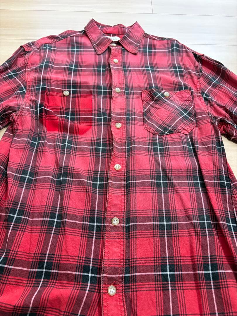 BEAMS BOY maturely / レーヨン ブリーチ チェック シャツ