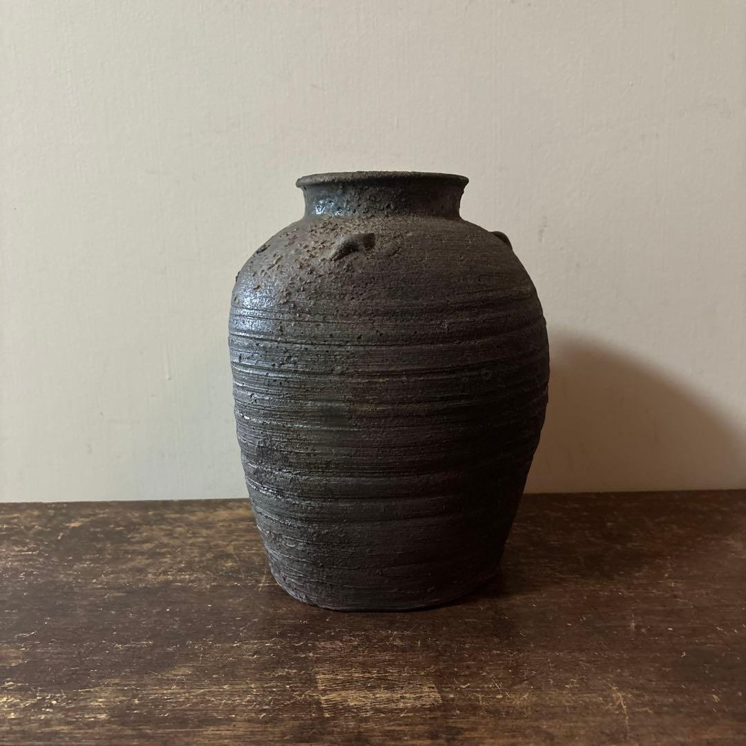 景色の良い窯変備前壺　花器　骨董　古道具　アンティーク　古民芸　古陶磁　検:李朝