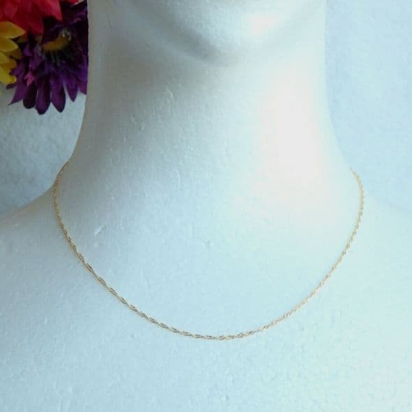☆アオハル☆　k18ネックレス　スクリューチェーン　1.3㎜幅