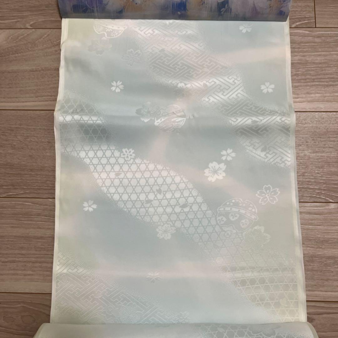 長襦袢　正絹反物　3反　淡いブルー　淡い黄色　白　半衿3枚おまけ