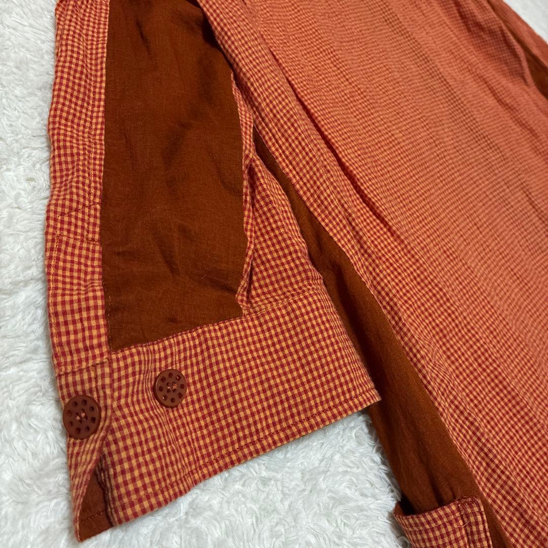 ann吉 センソユニコ フリル　チュニック　バルーン　ギンガムチェック