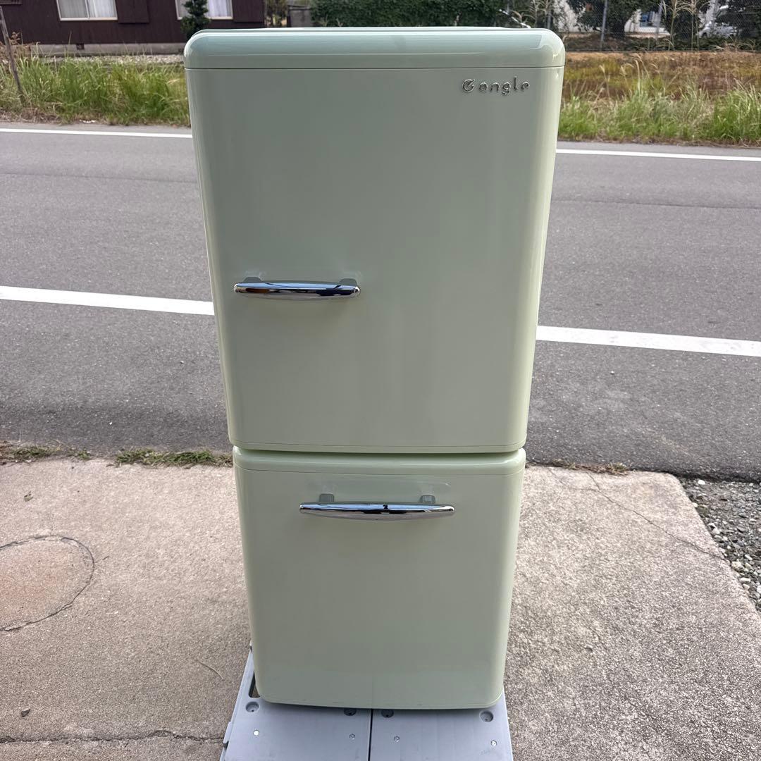 レトロデザイン eangle 2ドア 冷蔵庫 ANG-RE151-A1