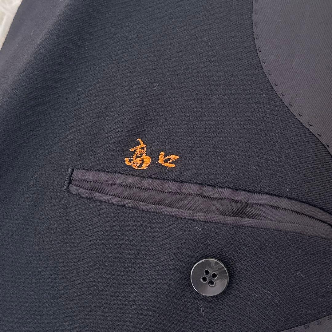 極美品 XL相当 バーバリー ブラック ブレザー ダブル テーラード 金ボタン