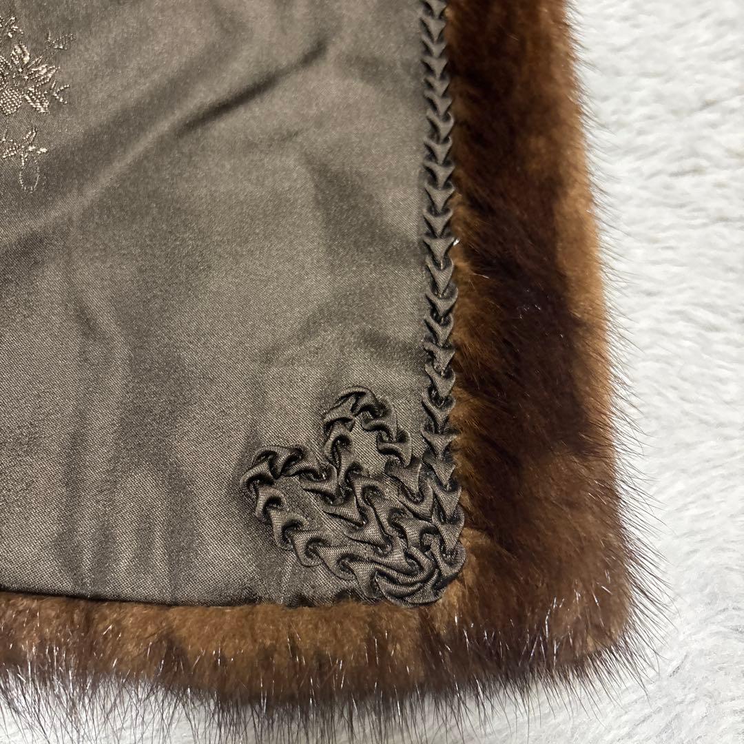 未使用タグ付　最高級　デミバフミンク　ブラウンミンク 襟付きファーコート　M相当