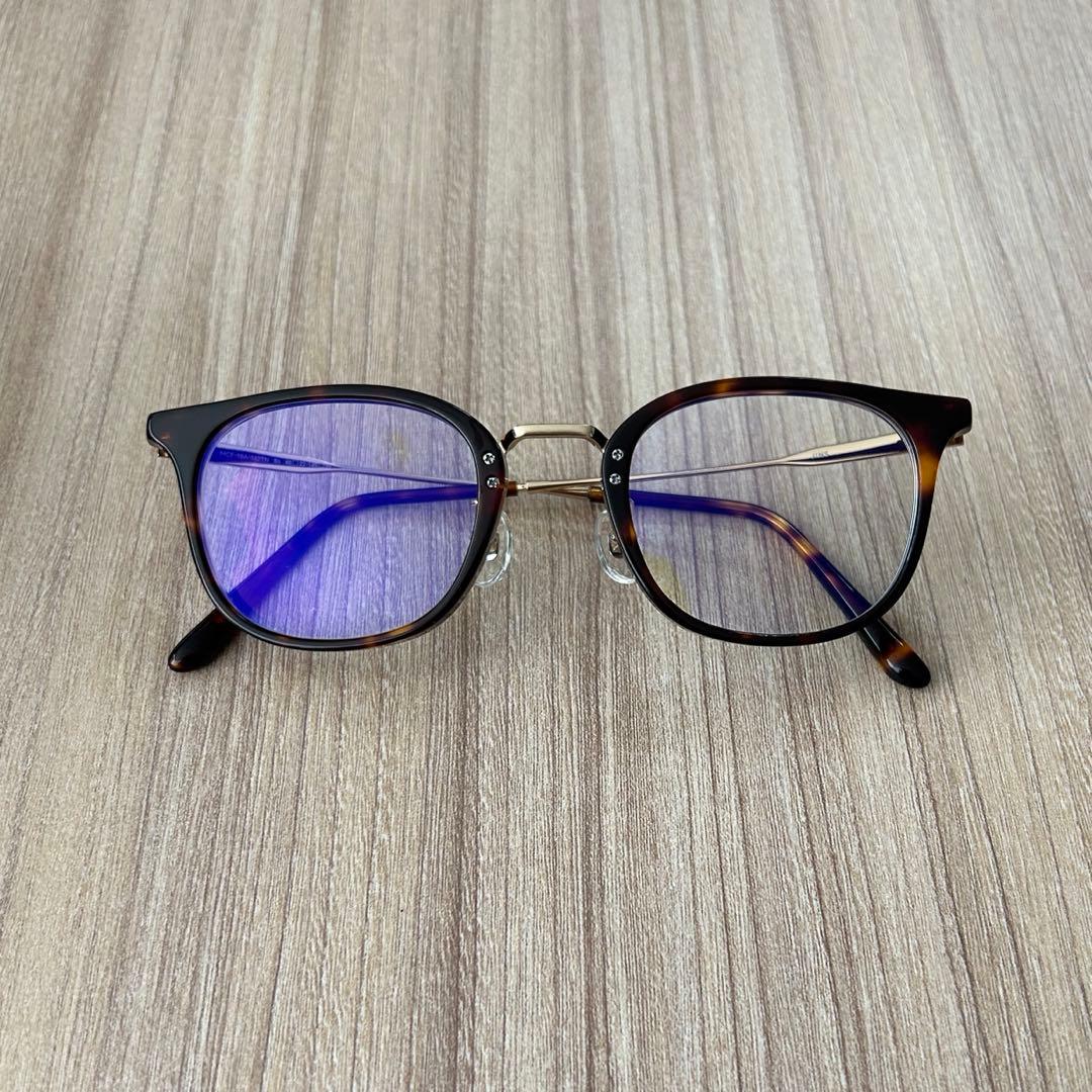 ジンズJINSブルーライトカット鼈甲めがね度入りメガネ眼鏡ベッコウべっ申レンズ