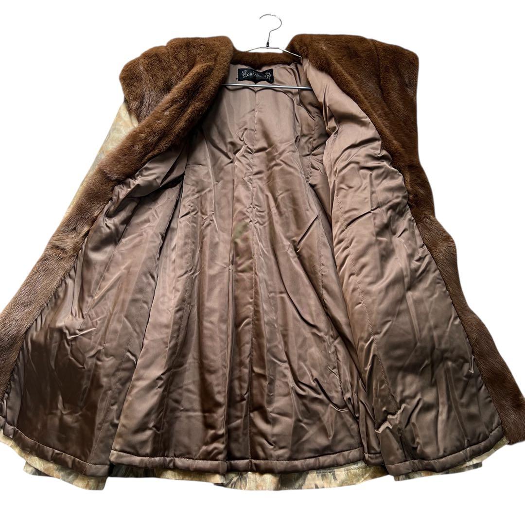 裾周り230cm 未使用品 デザインコート ミンク リアルファーコート XL相当