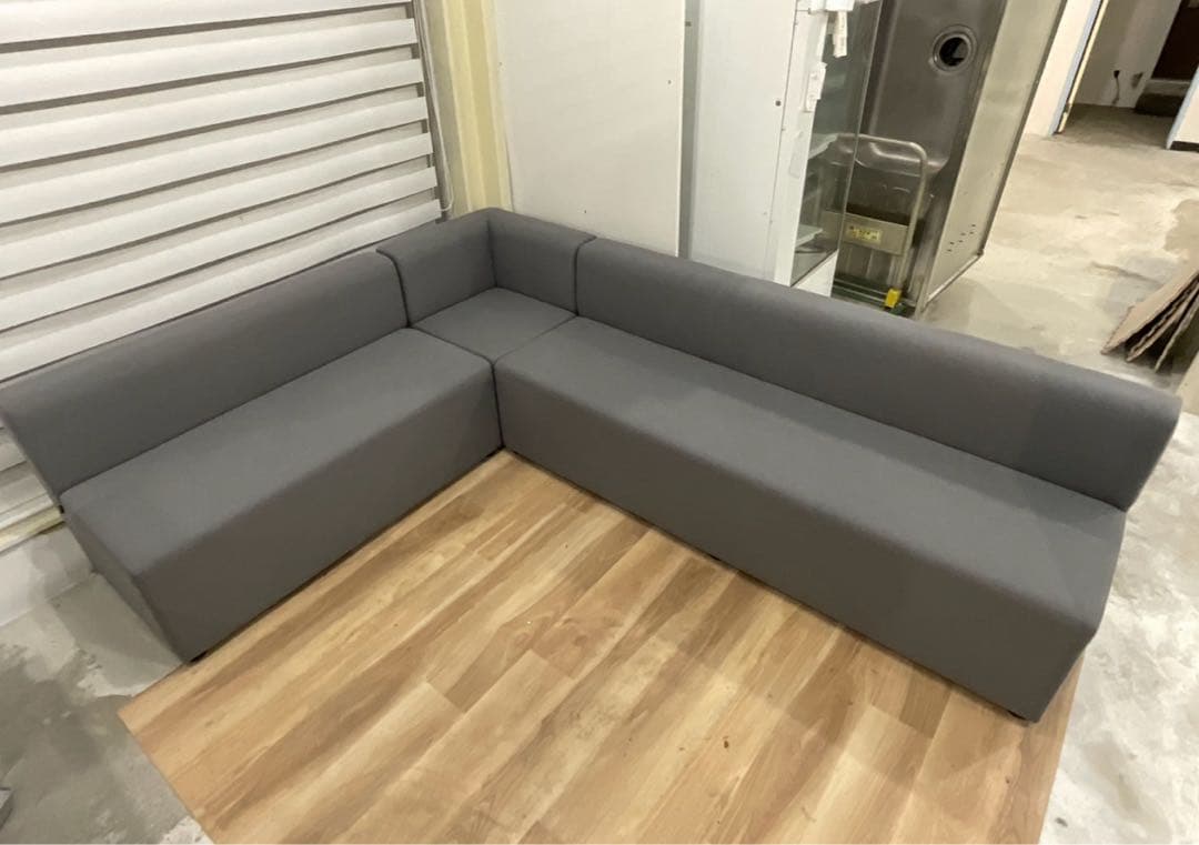 【引き取り限定】オカムラ　 coby's　応接用ソファ　３点セット　グレー