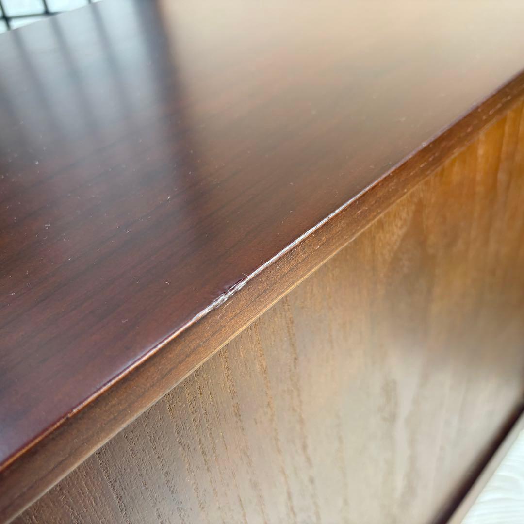 訳あり品！【115】民芸木製桐材天然無垢和箪笥引き戸付き収納家具和タンス飾り棚